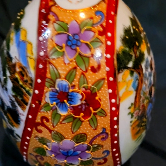 Handpainted China Porcelain 6in Egg - Picture 2 of 3